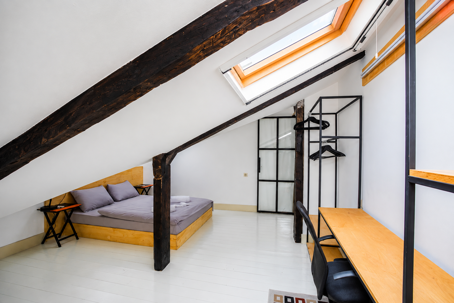 Attic bedroom with desk | Apex Garage Conversions