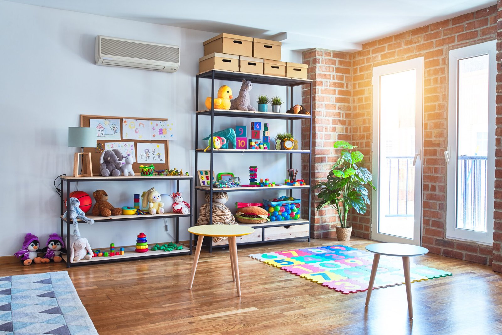 Organized children's playroom shelving | Apex Garage Conversions
